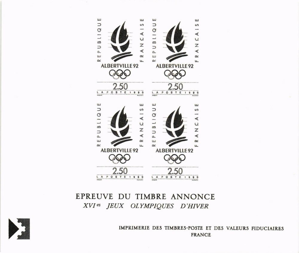 France 1990 Olimpycs Albertville 92 proof