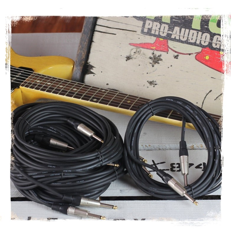BLACK MOUNTAIN Tagua Guitar Picks 4 Pack & 6X FAT TOAD 20FT Instrument Cables