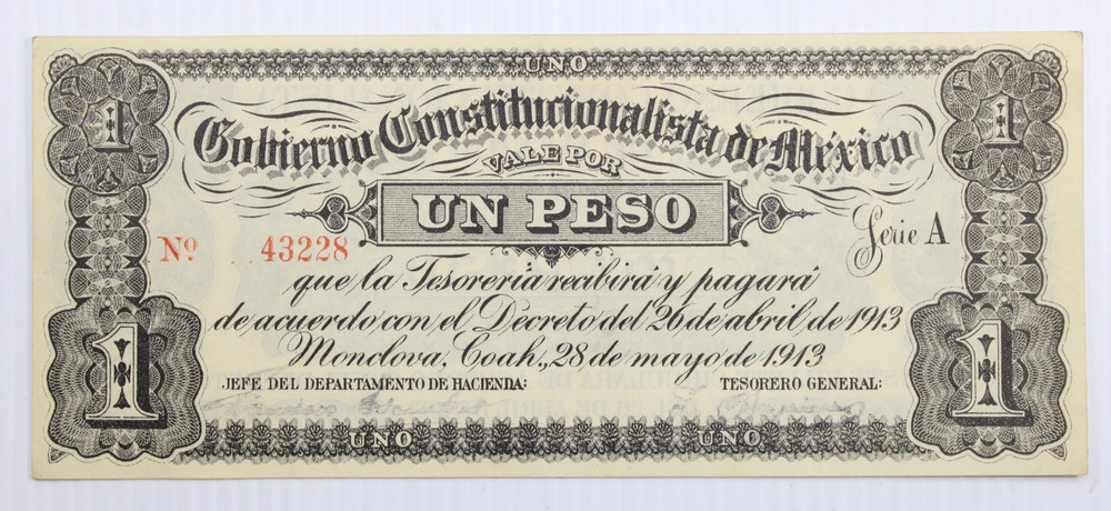 1913 MEXICO Gobierno 1 Peso PS626 #0441