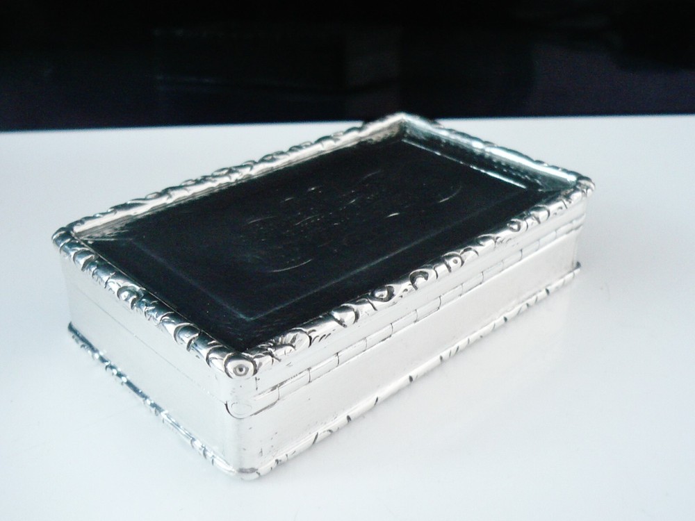 Antique Sterling Silver Snuff Box, Birmingham 1840, Edward Smith
