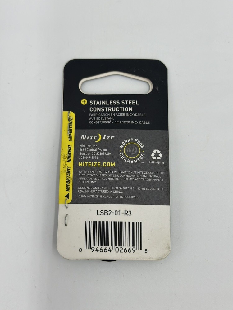 Nite Ize S-Biner Slide-Lock #2 Black Steel