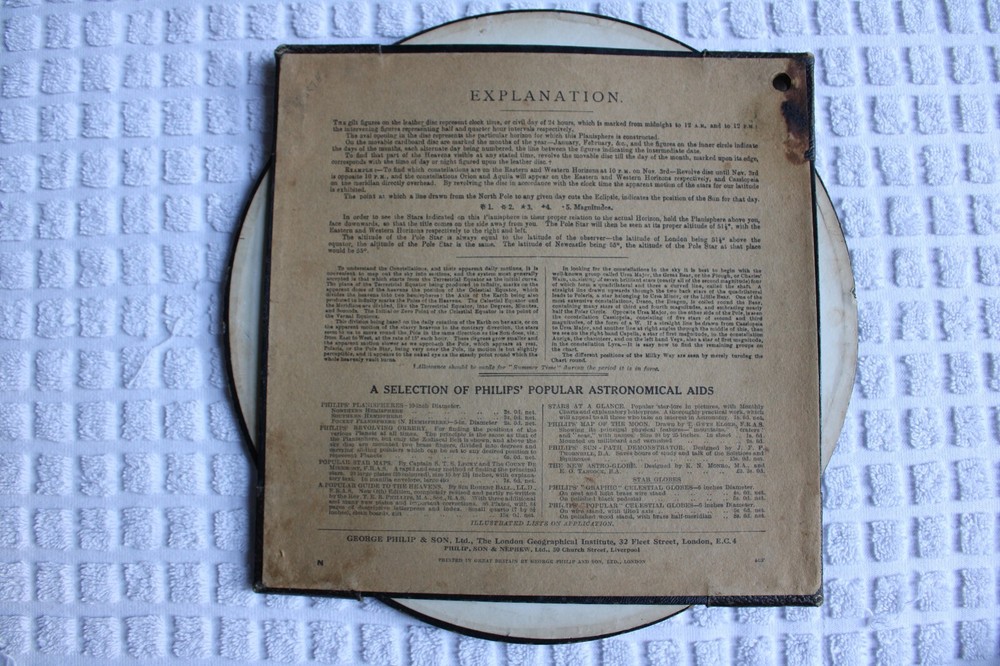 Philips' Planisphere Showing the Principal Stars