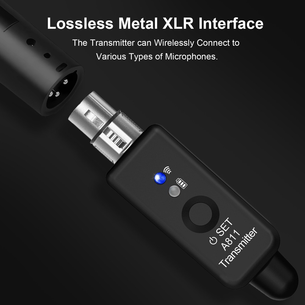 2.4GHz Wireless Microphone Converter XLR Transmitter Receiver Microphone System