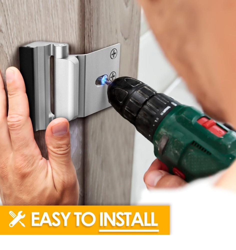 EverPlus Home Security Door Lock with 8 Screws, Childproof Silver