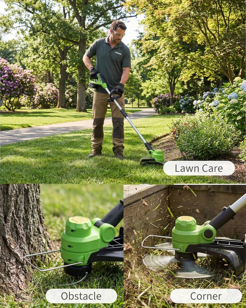 12" Electric Cordless Grass String Trimmer Lawn Edger Weed Wacker Cutter
