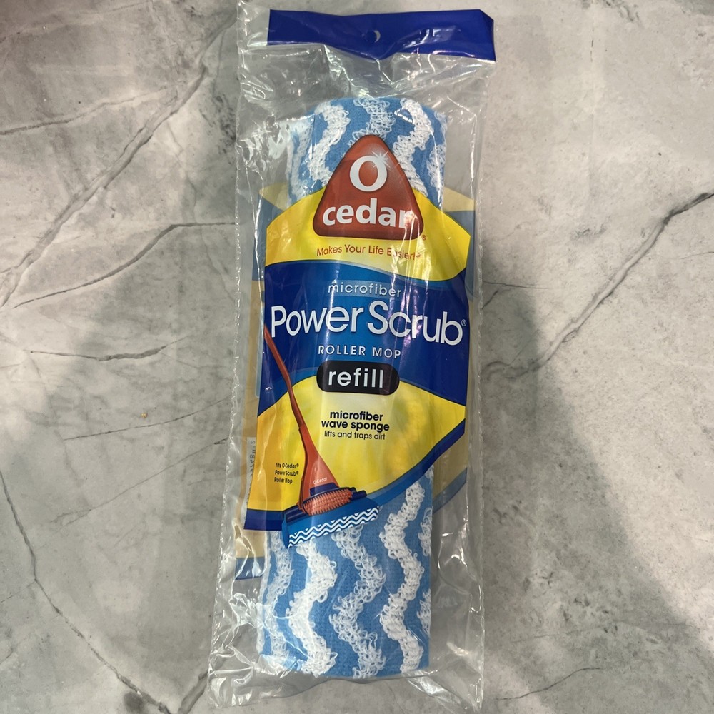 O Cedar Roller Mop Refill Microfiber Wave Sponge Fits Power Scrub Roller Mop NEW