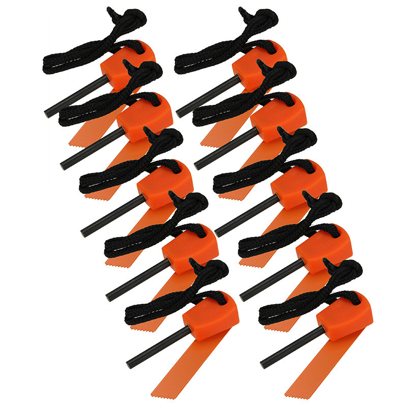 100Pcs Mini Emergency Flint Fire Starter Rod Lighter Magnesium Camping Tool Kits