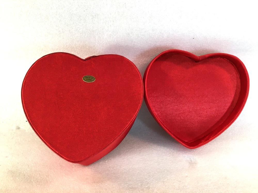 2 Heart Shaped Satin Gift Boxes Home Decorated