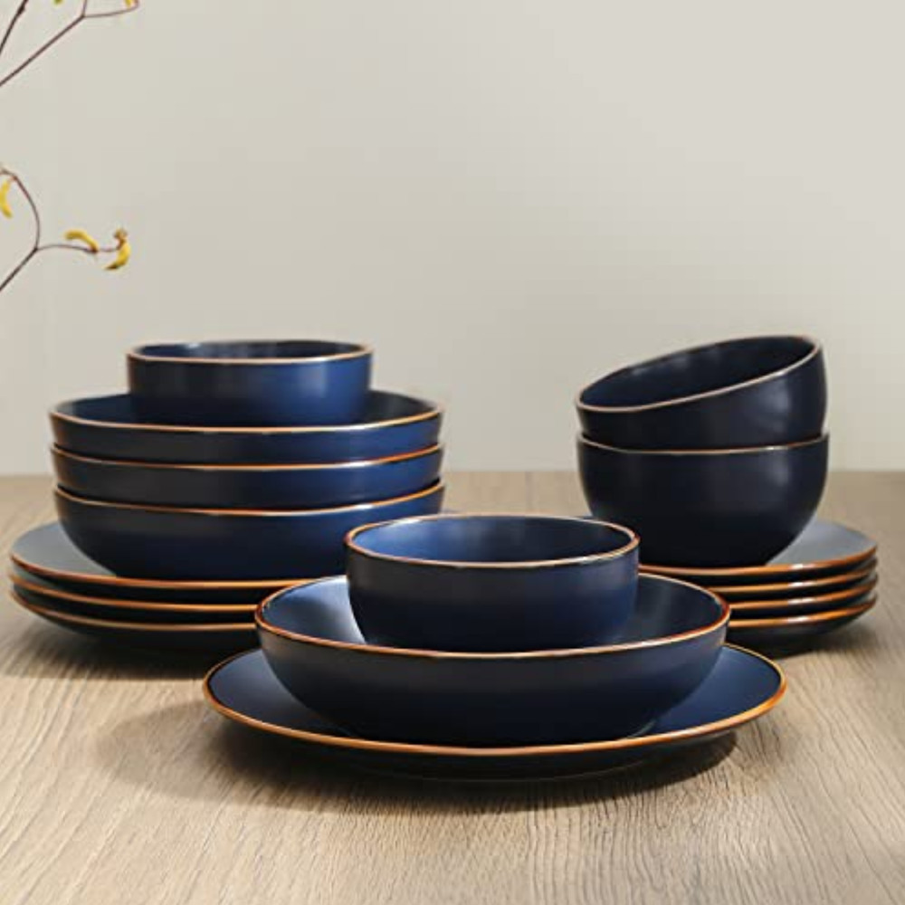 STONE LAIN Stoneware Dinnerware Set Brasa 16-Piece Dinnerware Set Stoneware,