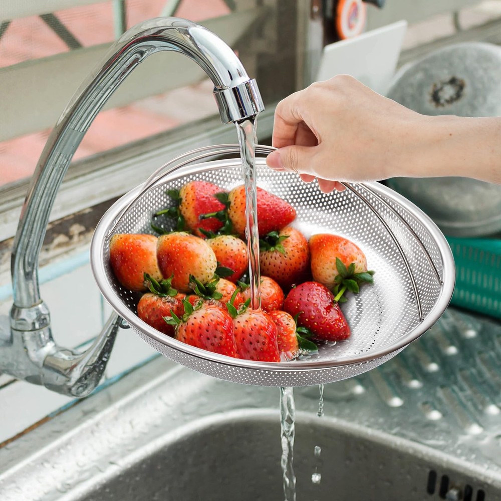 3 Pack Steamer Basket for Cooking, Micro-Perforated Strainer Colander Set, St...