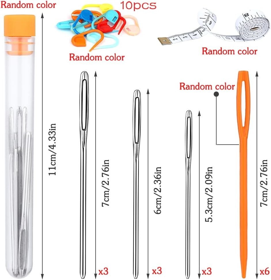 Complete Knitting Accessories Kit: Includes Needles, Markers, and Storage Box