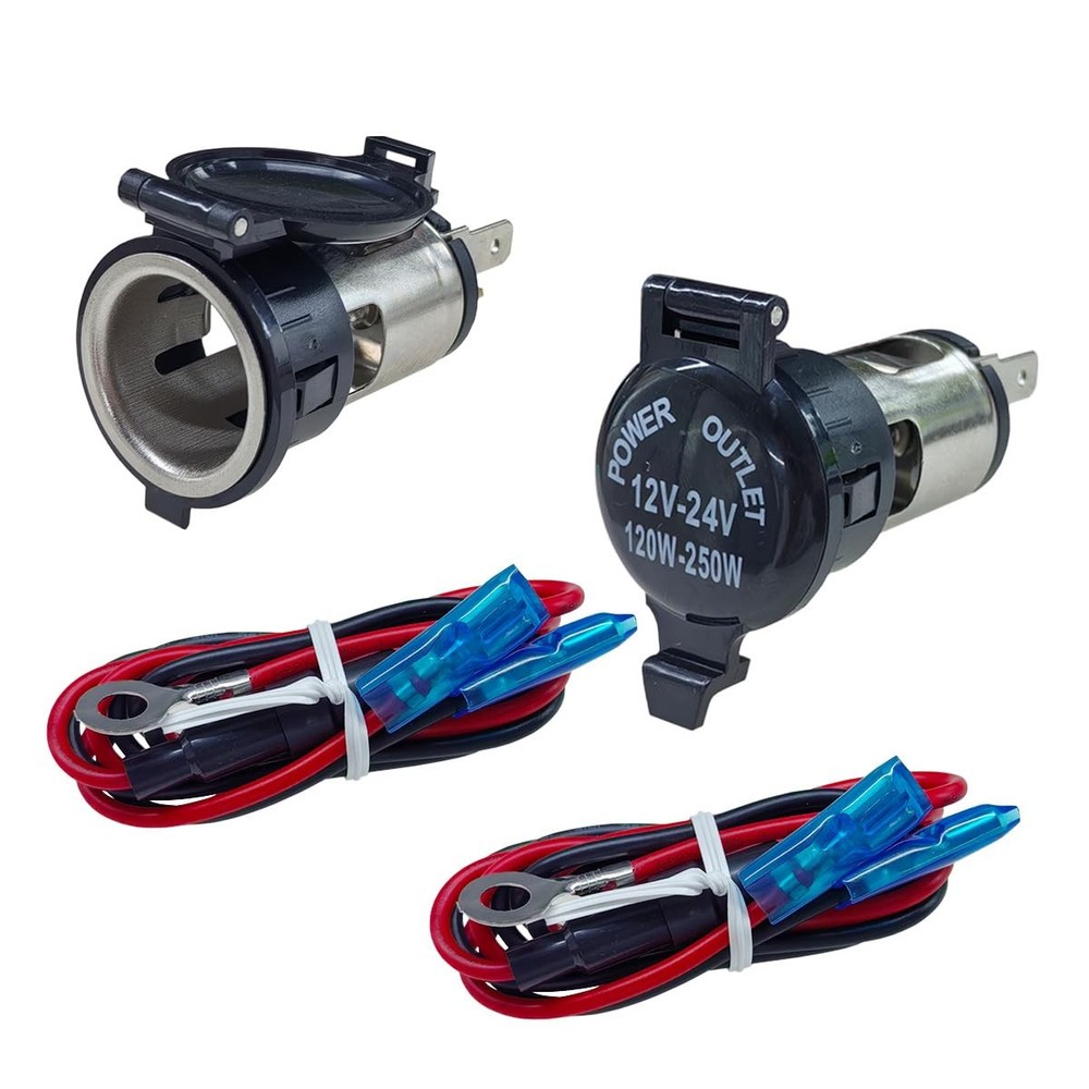 2PCS Cigarette Lighter Socket, DC 12V Car Power Outlet 2.49 × 1.82 inch