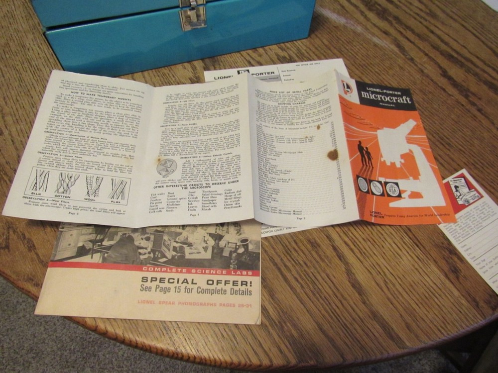 1963 Lionel-Porter Microcraft Microscope Lab Set