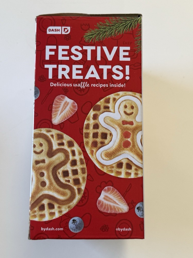 Dash Gingerbread Man Mini Waffle Maker, Red - New