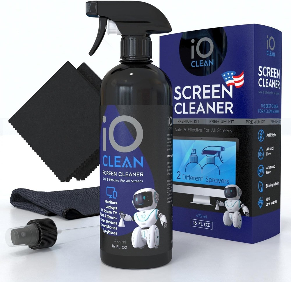 16oz Screen Cleaner Spray & 3 Microfiber Cloths – Eco-Friendly Cleaning Kit