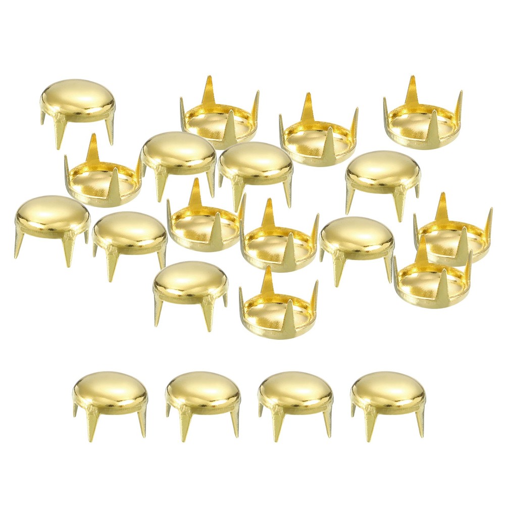 80Pcs Gold 8mm Round Dome Rivets for DIY Leather Craft