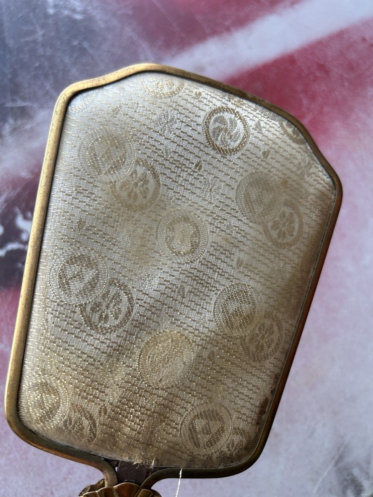Antique Padded Hand Held Vanity Mirror