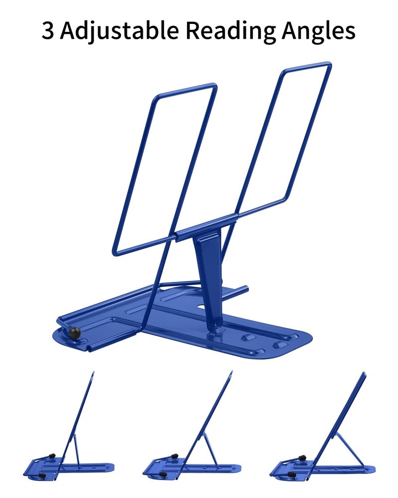 MSDADA Metal Book Stand for Desk, Adjustable Reading Rest Book