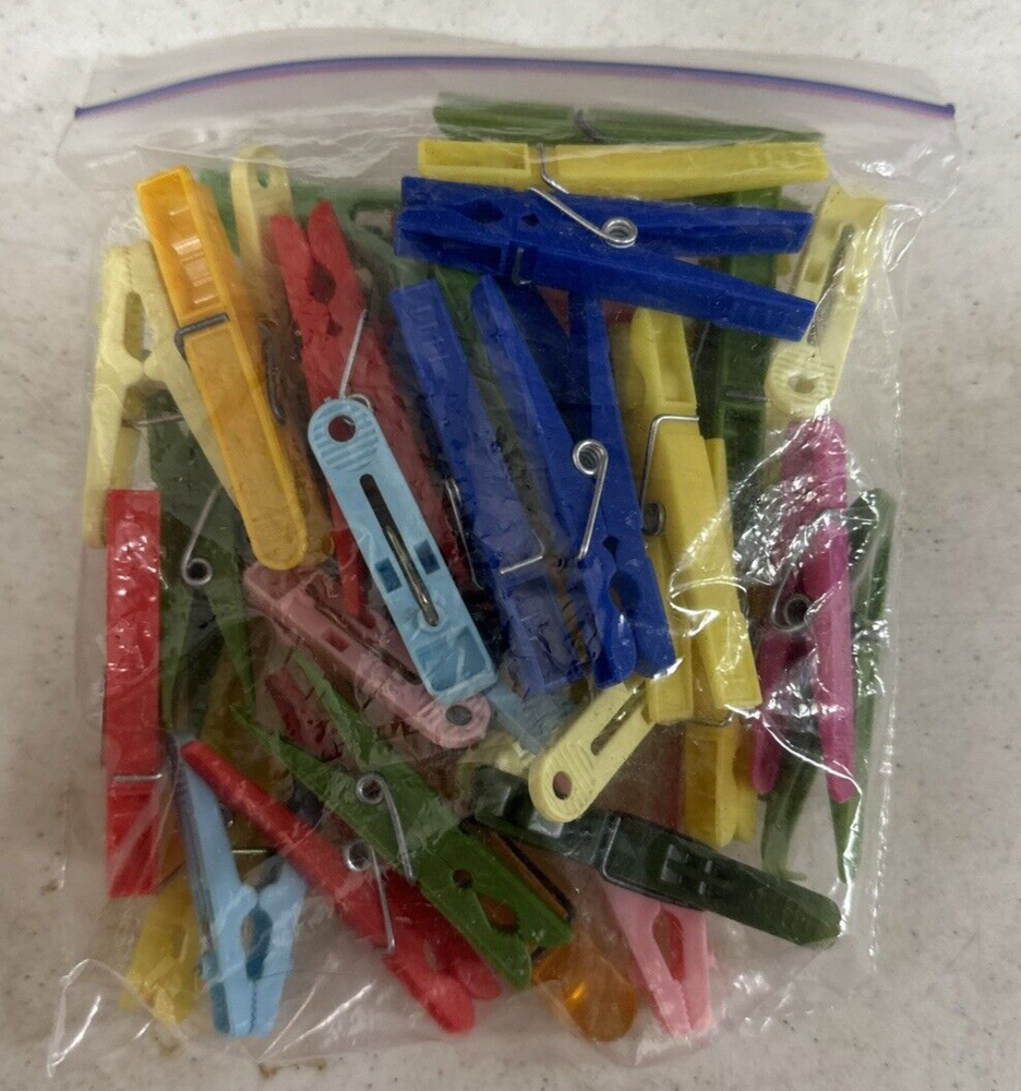 Plastic Cloths Pins Bag Full