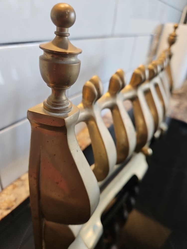 Vintage Solid Brass Fire Grate Front Fret Fireplace Guard Approx 15.5" Width