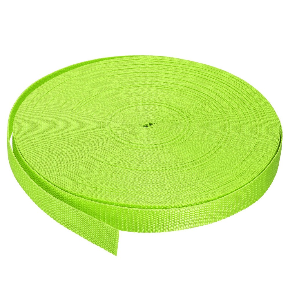 Lightweight Polypropylene Webbing Strap 1" 50 Yards Fluorescent Green Strapping