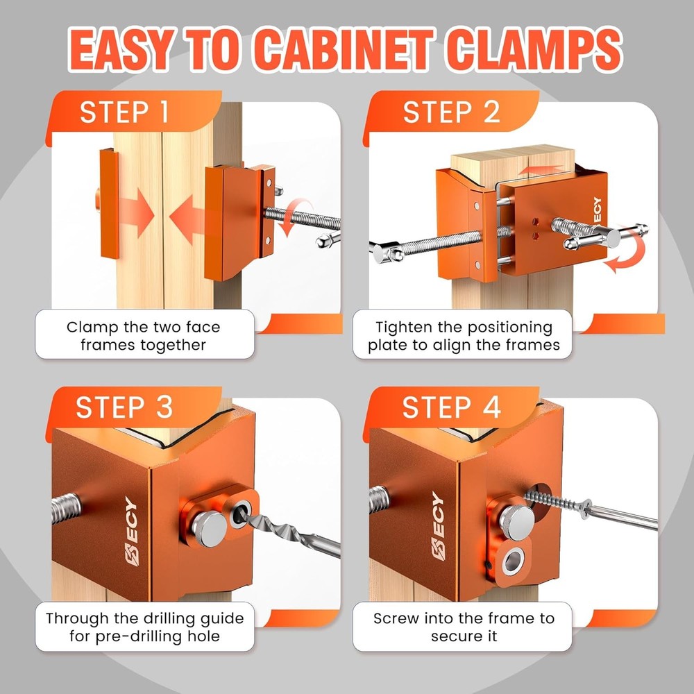 Cabinet Clamps 2 Pack Cabinet Face Frame Alignment Tool Anodized Aluminum Alloy