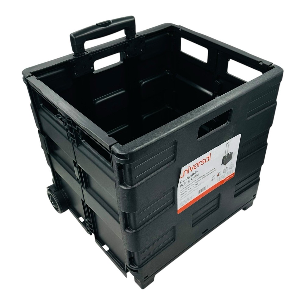 Universal Collapsible Mobile Storage Crate w/ Retractable Handle *Read*