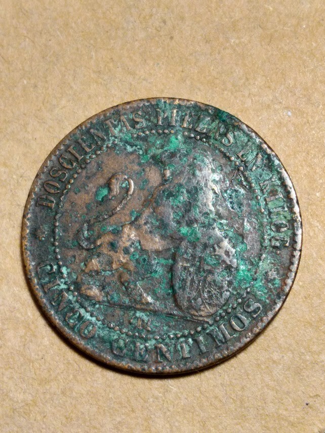 1870 Spain 5 Centimos