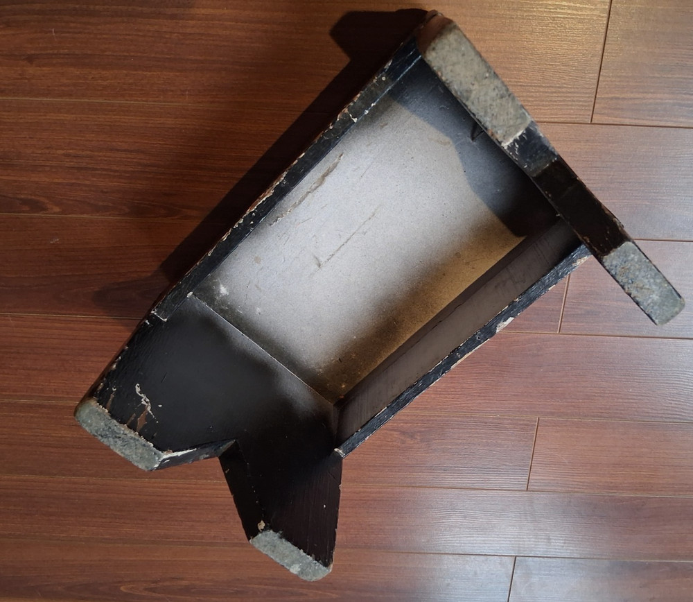 Vintage wooden step stool Black- Nice patina