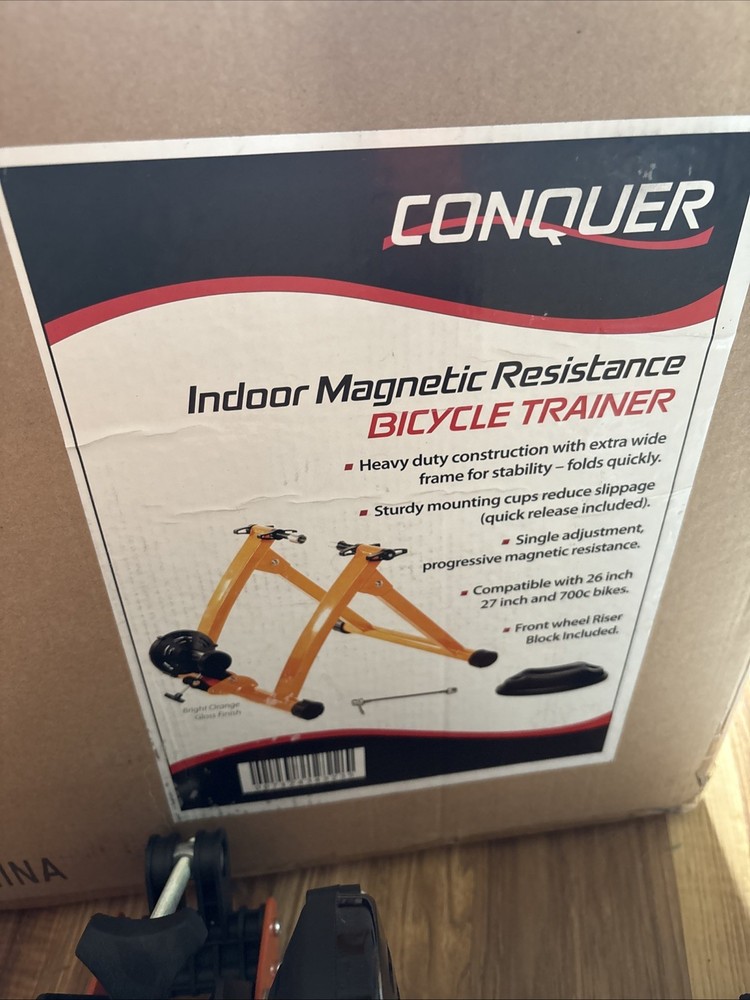 Conquer 530 Magnetic Resistance Bicycle Trainer-Orange Open Box