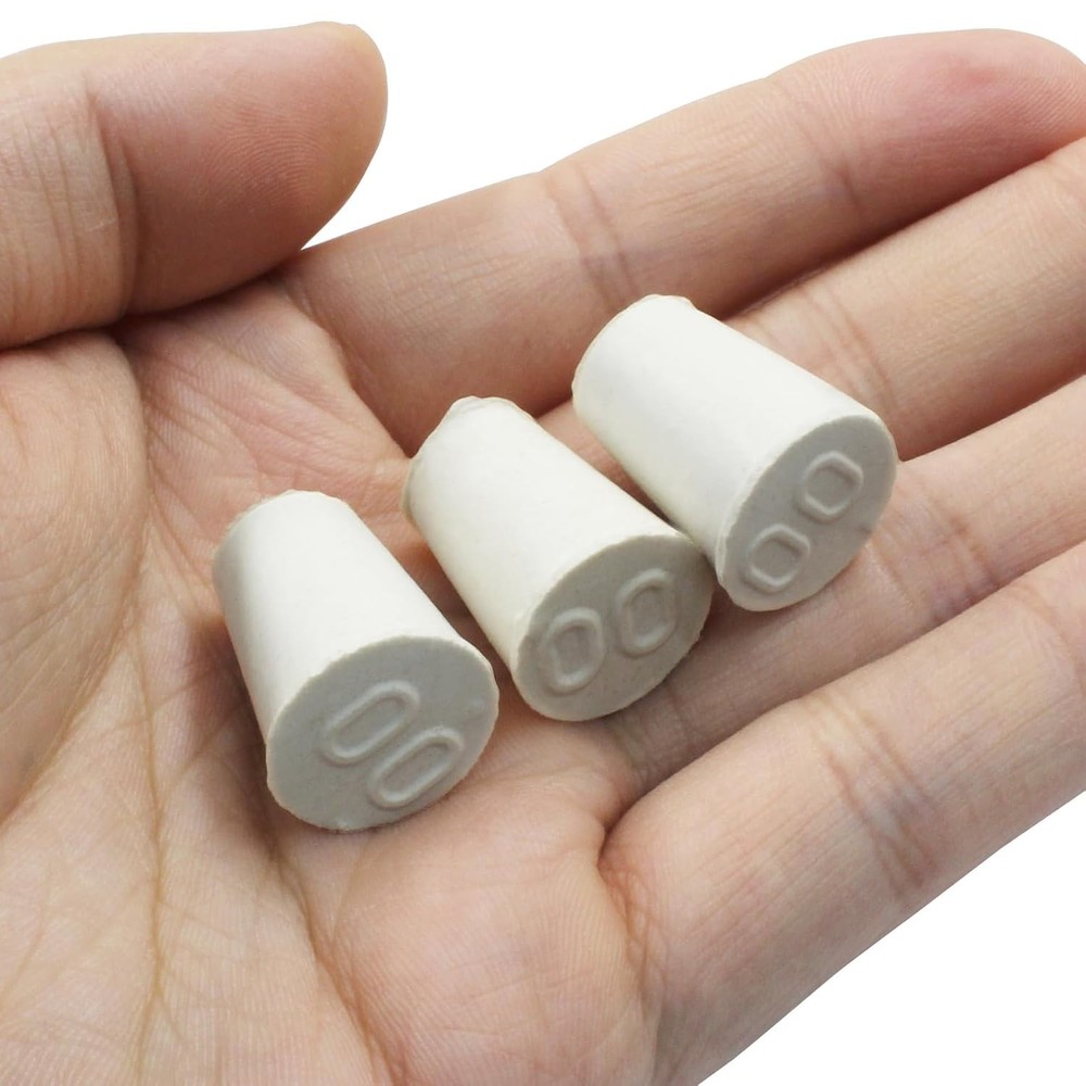10 Pack Rubber Stoppers - Tapered Lab Plugs for Various Applications