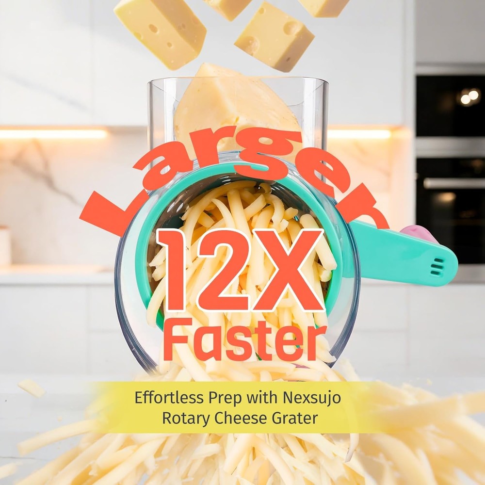 Rotary Vegetable Slicer 3 Drums Cheese Grater Multi Function Kitchen Tool