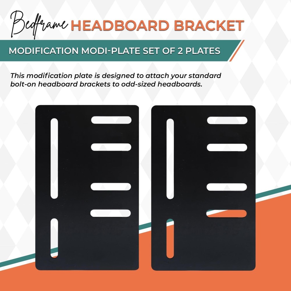 Bed Frame Headboard Bracket Modification Modi-Plate, Set of 2 Plates