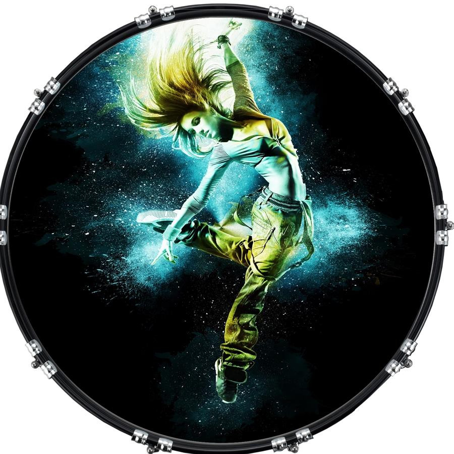 20" Custom Bass Kick Drum Front Head Graphic Graphical Dance 1