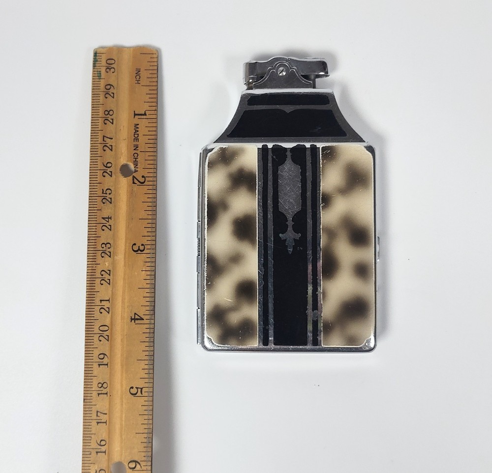 1930's Art Deco Ronson Mastercase Lighter Cigarette Case Tortoise Shell Works