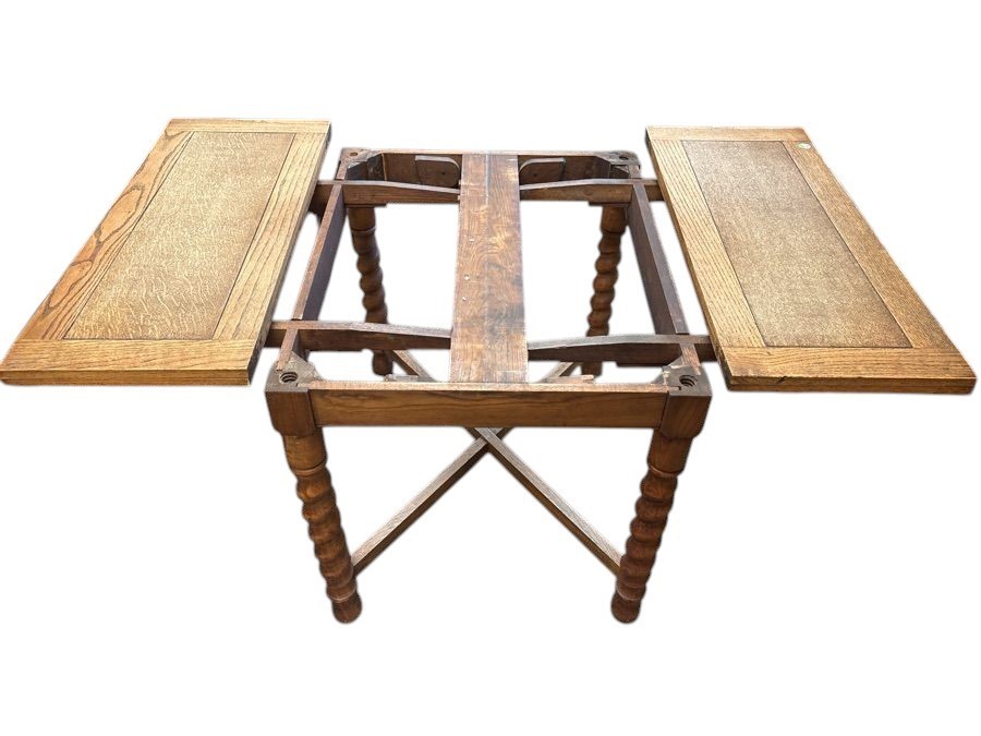 Antique pub draw-leaf Barley Twist Solid Wood Table