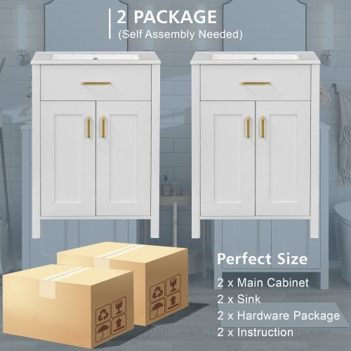 Ample Storage Bathroom Sink Vanity Solid Wood Frame 48 inch Vanity Bathroom