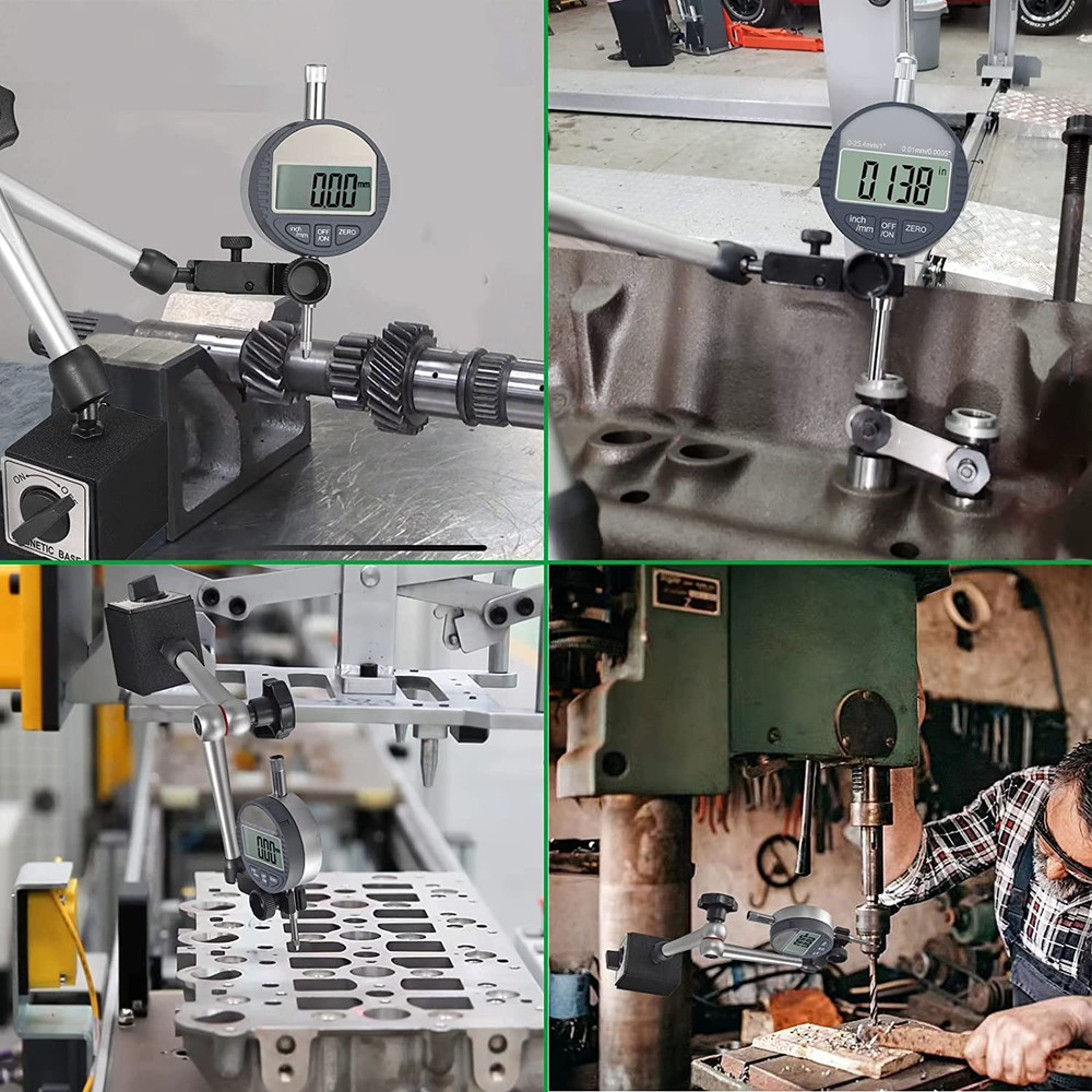 Magnetic Base Stand 176 lbs / 80 kg Max Pull for Dial Indicator (Silver)