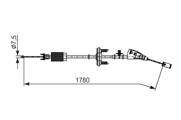Cable Pull, parking brake BOSCH 1987482796
