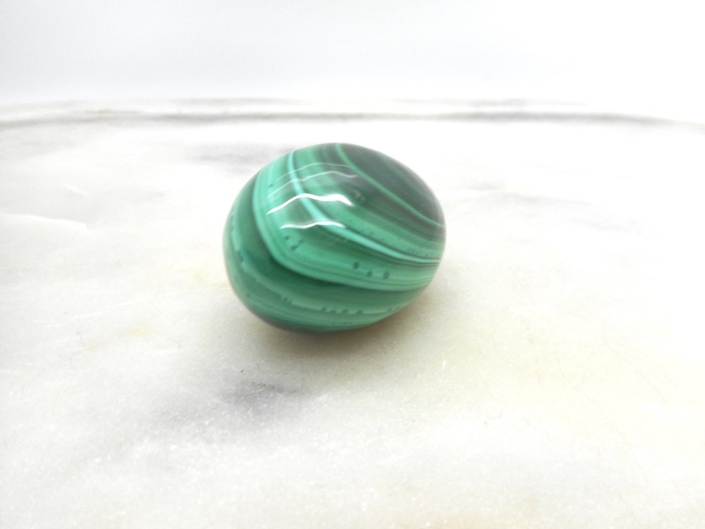 Malachite Green Gem Healing Stone Egg 1.5"