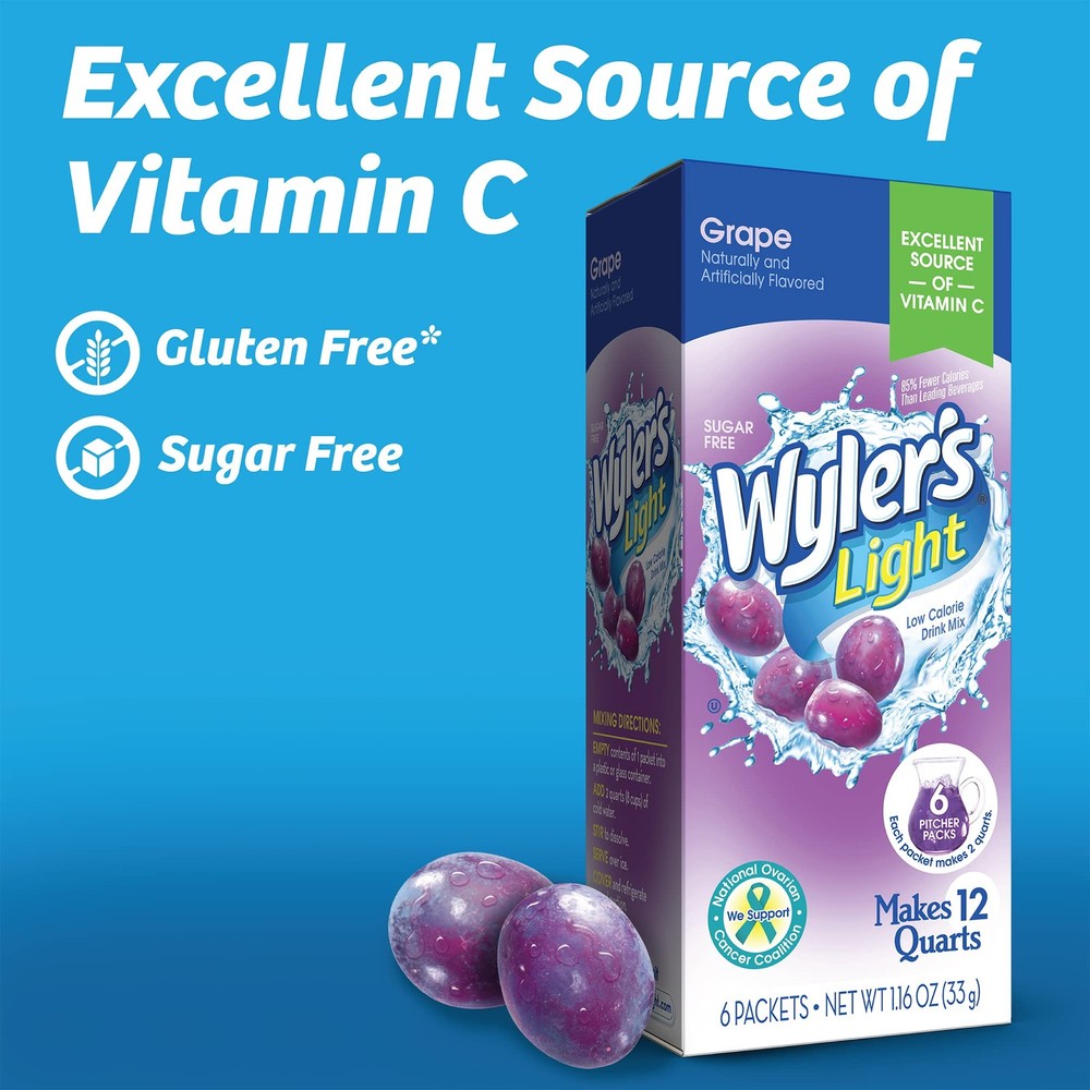 Pitcher Packs, Water Drink Mix, Grape, 6 Boxes (36 Pitcher Packets)