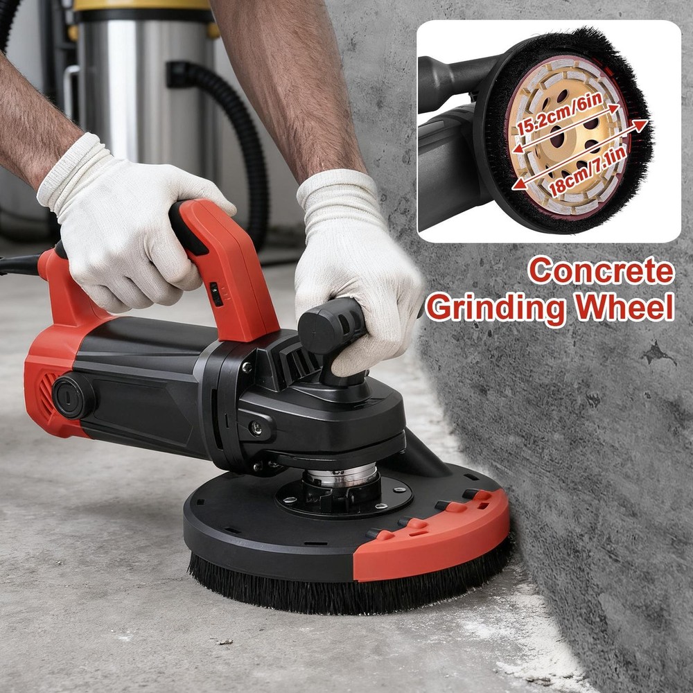 Concrete Surface Grinder Sander 1800W, 6 Inch Angle Grinder Set
