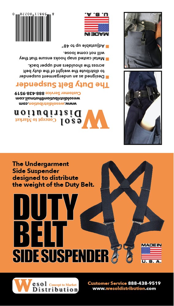 48" Duty Belt Over/Under Side Suspenders