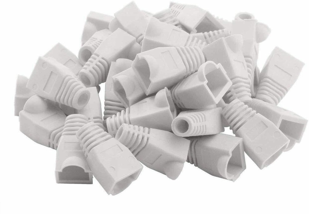 RJ45 Boot End Cap White for Cat5 Cat5e Cat6 Ethernet Cable Modular Plug LOT