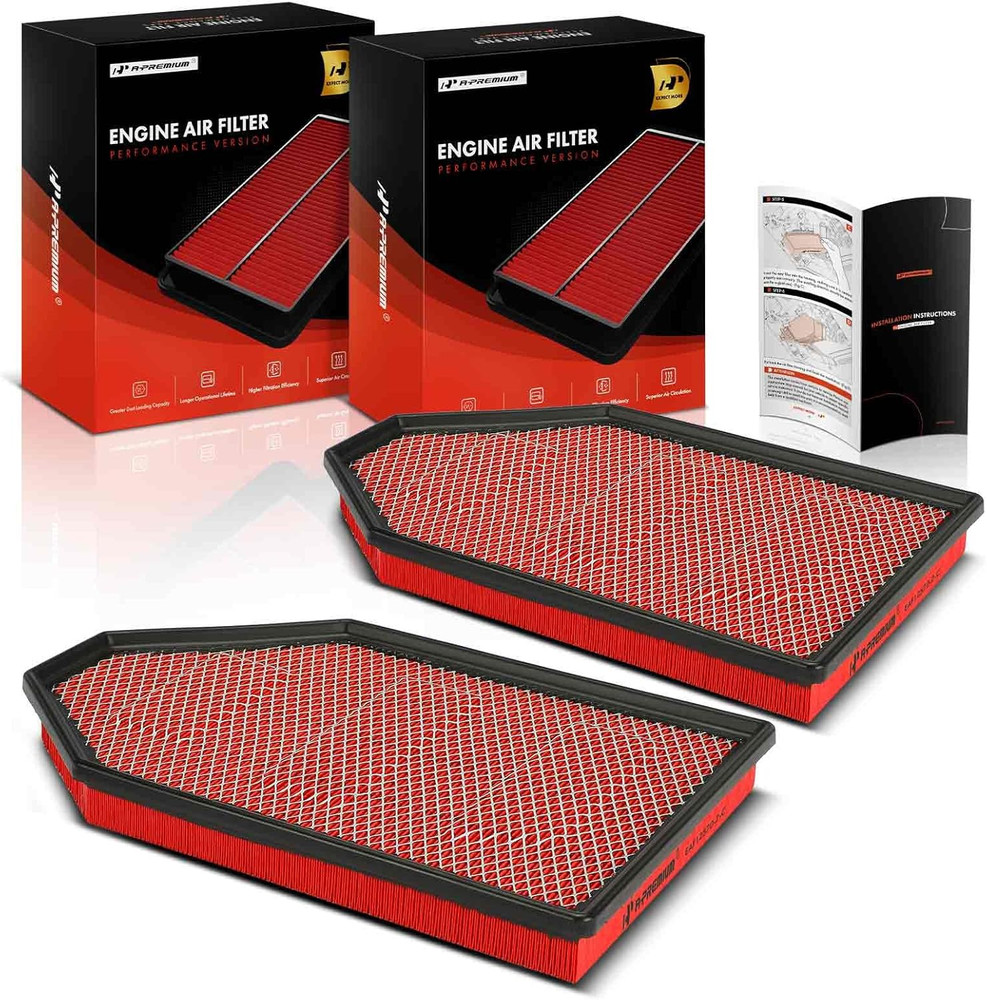 2-PC Pre-Oiled Engine Air Filter Compatible with Dodge Charger, Challenger & Chr