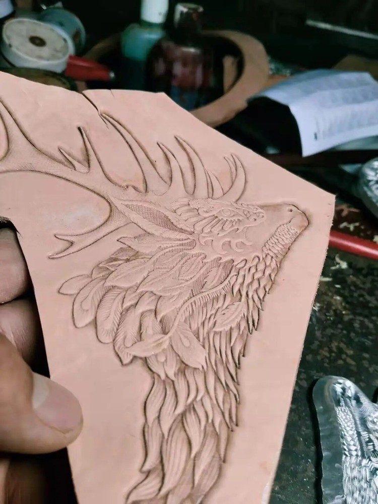 Handcrafted Leather Stamping Mold 3D Elk Deer Pattern Embossing Premium Tools