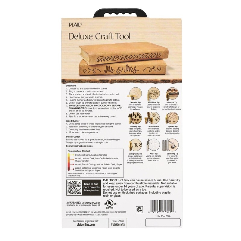 15 Piece Wood Burning Set W/ Interchangeable Tips Crafting Leather Wood Projects