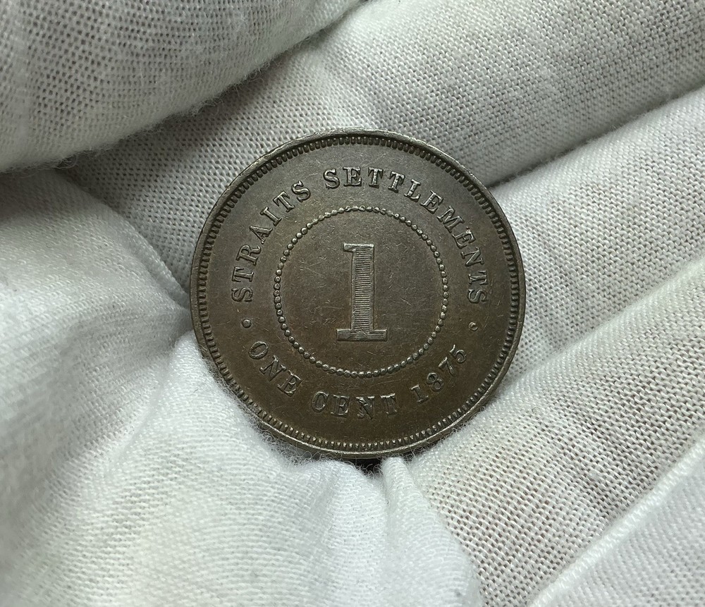 1875-W Straits Settlements 1 Cent Nice Xf U111