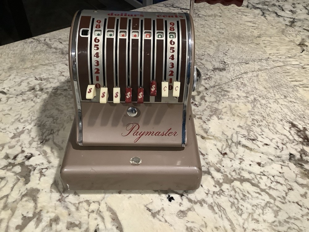 Vintage 1950s Paymaster S600 8 Column Check Machine/ Check Writer Untested