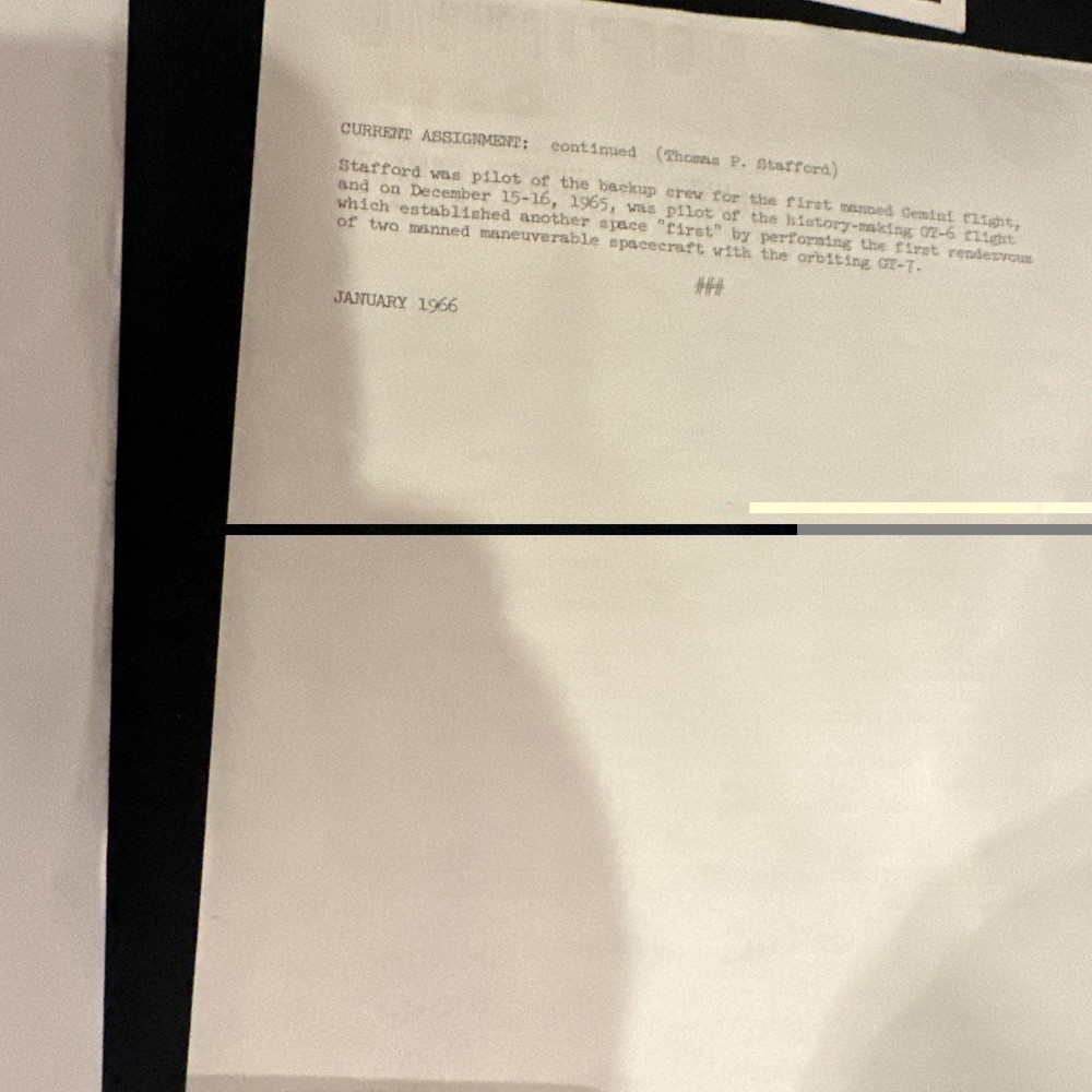 Gemini wasp astronaut’s biographical data Photos biography 1966 Nasa